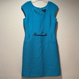 Chic Turquoise Cap Sleeve Dress